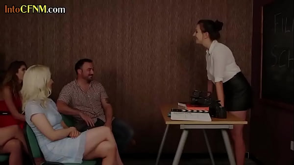 CFNM British babes blowing dick at film school